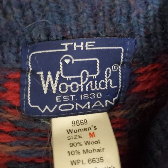 Woolrich Blue and Red Patterned Cardigan - Picture 9 of 11